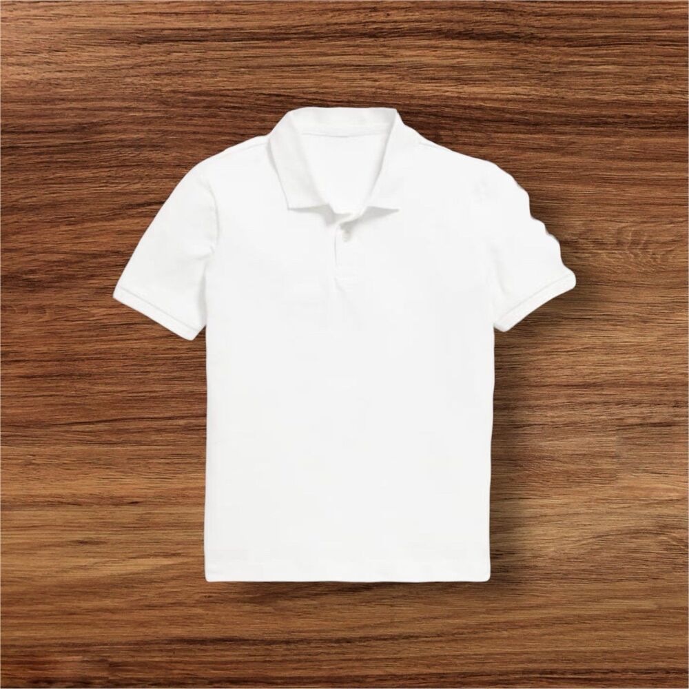 Boys NWT 5 Pack Old Navy White Uniform Polo Shirts Size M (8)